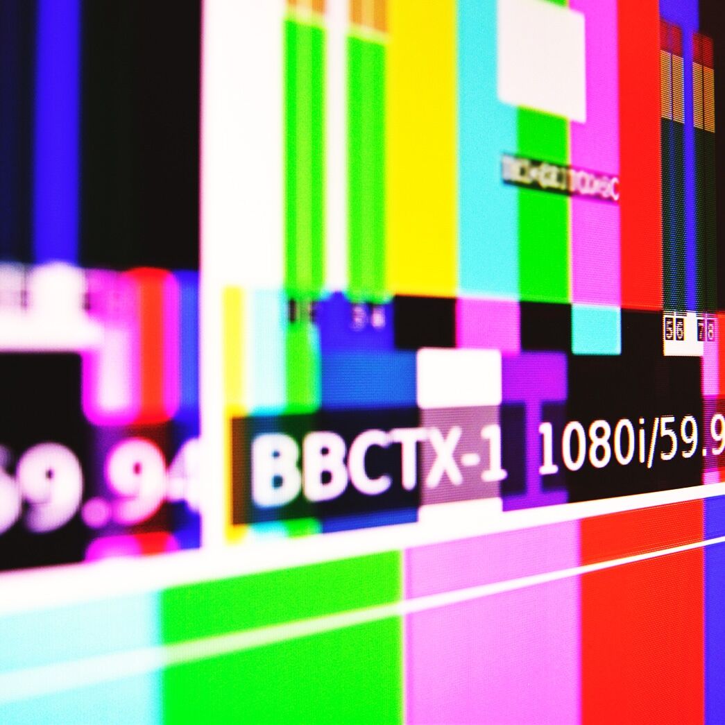 A colour test screen for a Television channel